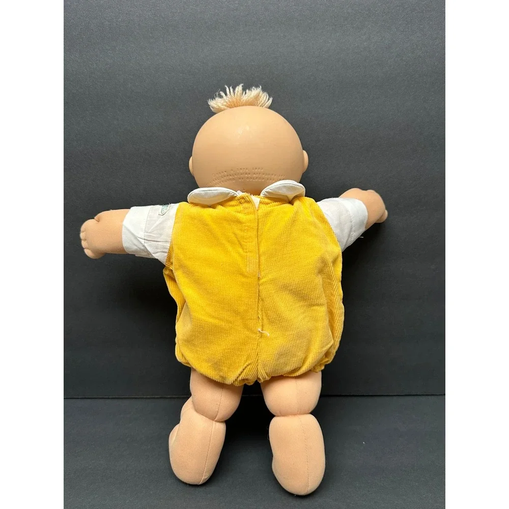 Cabbage Patch Kids Doll Yellow Corduroy Romper Elephant Blue Eyes 1985 Coleco